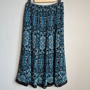 JM‎ Collection Petites Boho Elastic Waist Pull-On Lined Midi Skirt 4P Festival